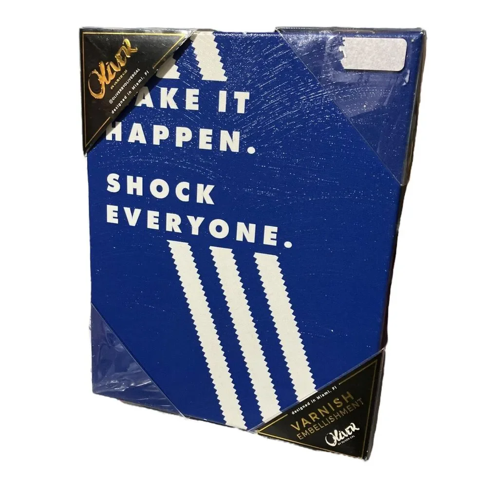 Oliver Gal Wall Art Sports Make It Happen Blue Athlete Motivational‎ Team Print
